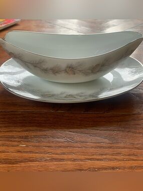Vintage Sango Sierra Pines Gravy Boat and Underplate Serving Condition